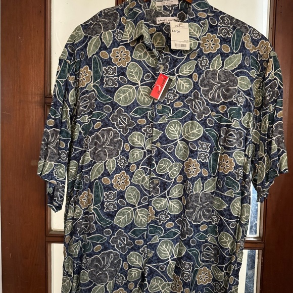 Pierre Cardin Blue and Green Casual Button Down Shirt - Picture 2 of 7